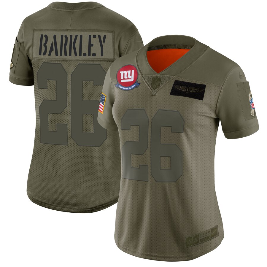 Women's New York Giants #26 Saquon Barkley 2019 Camo Salute To Service Limited Stitched NFL Jersey(Run Small)